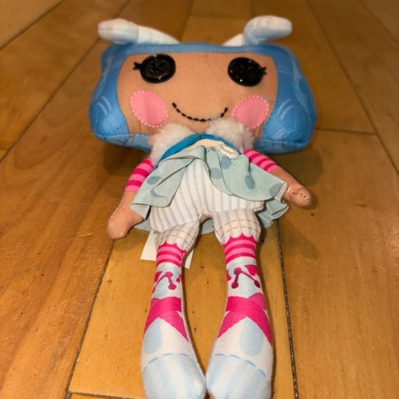 LalaLoopsy Doll Plush Pink And Blue Stuffed Animal Button Eyes - Picture 2 of 5